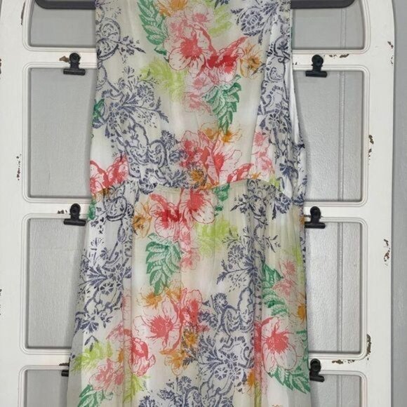 La Made Colorful Floral Chiffon Maxi Dress Sz Sm - Picture 6 of 10